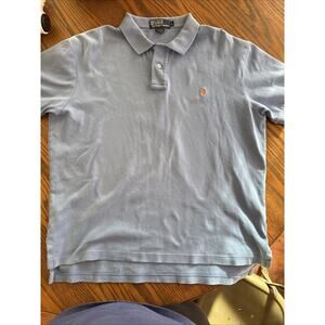 Polo Ralph Lauren Men’s Blue Pima Soft Touch Polo Shirt Size Large